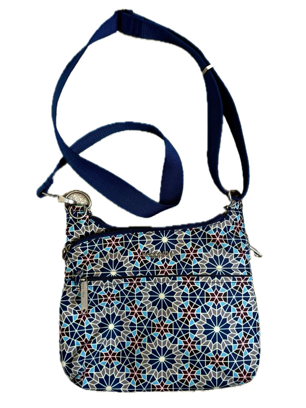 Baggallini Everyday Horizon Crossbody Bag Geometric Pattern Mosaic Star Tile